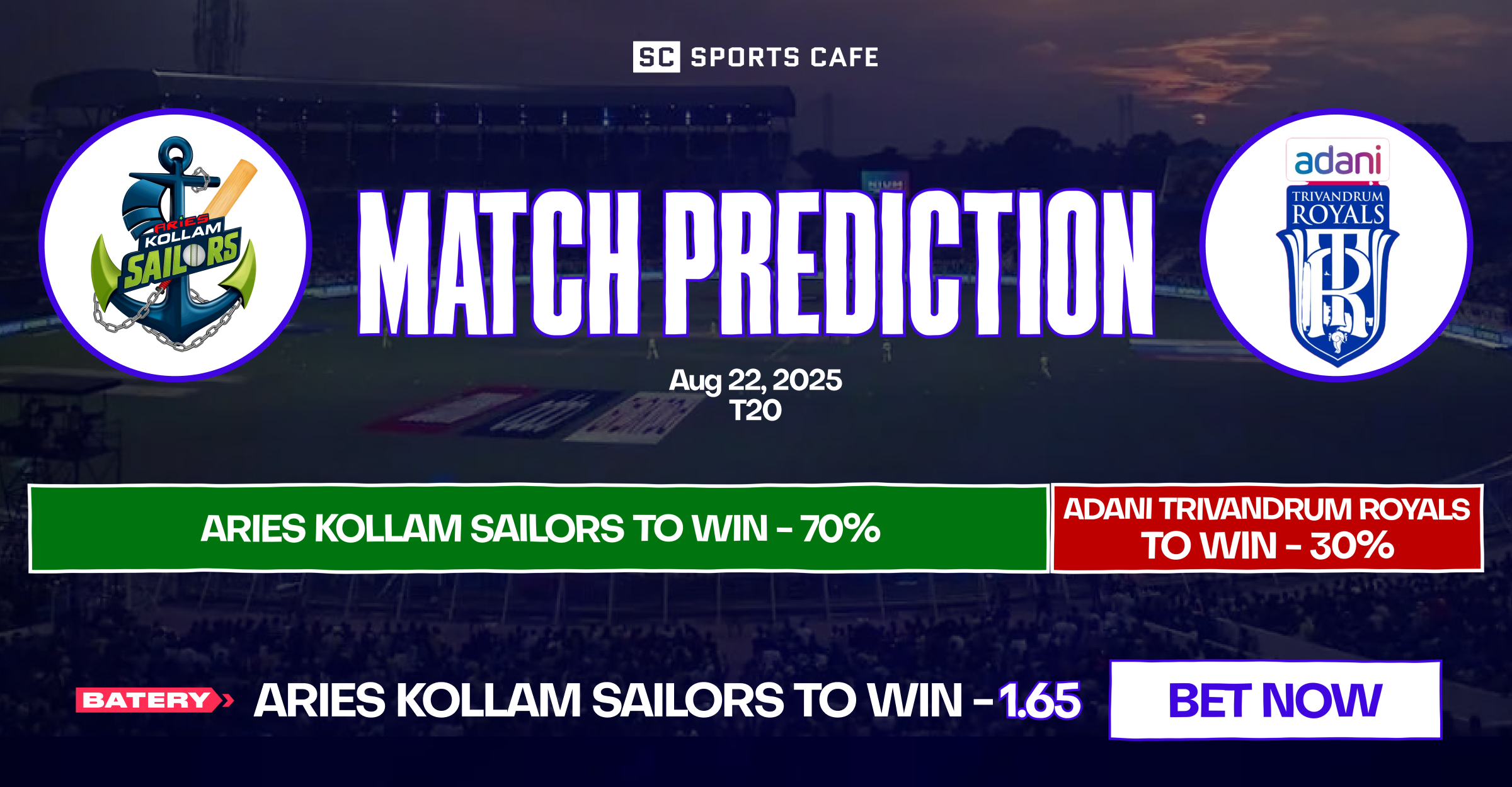 Aries Kollam Sailors vs Adani Trivandrum Royals